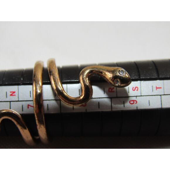 Gold Tone Snake Rhinestone Rape Around Ring 7" Cottagecore Whimsygoth Y2K Rave - Picture 6 of 6